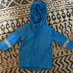 Cat & Jack Light Blue Hooded Rain Jacket • 12M